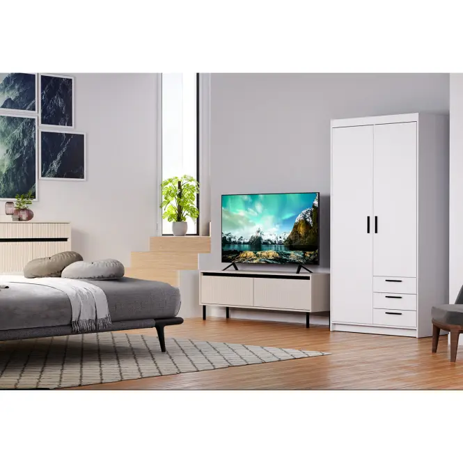 Skriňa Elena 90 cm – biela, dvojdverová, zásuvky,5