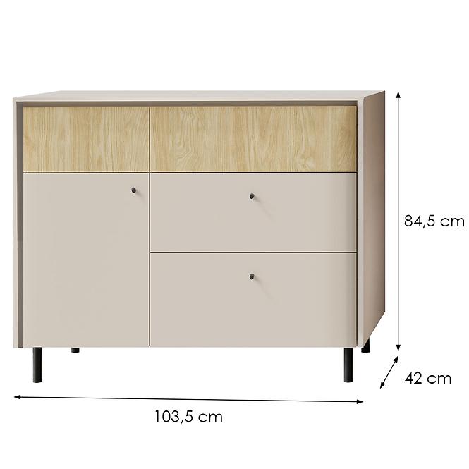 Komoda Malta MA7 1D2S béžová /dub,2