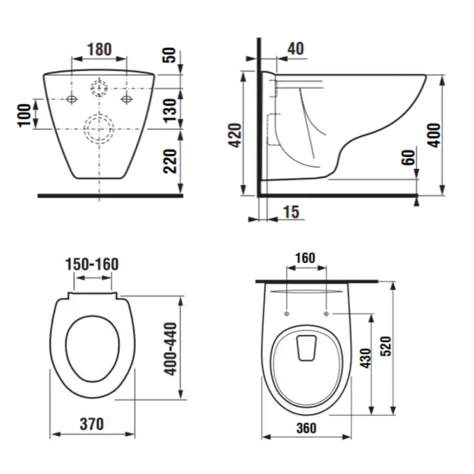 Závesná WC misa Eurolin-N H8667900000001,2
