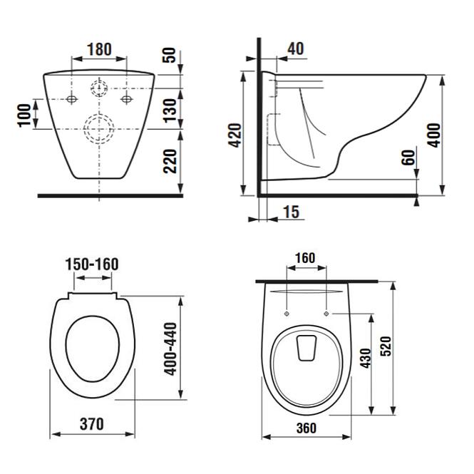 Závesná WC misa Eurolin-N H8667900000001,2