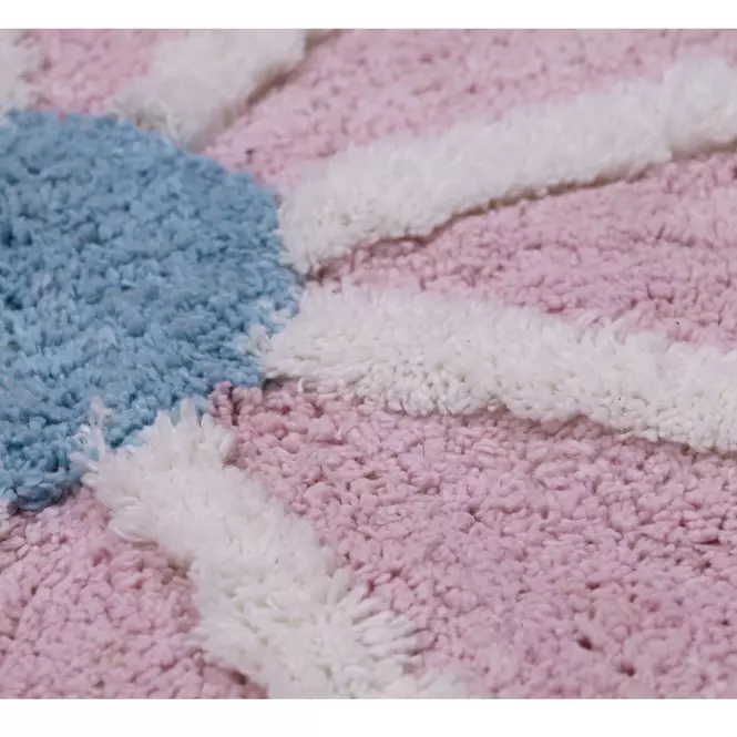 Kúpeľňový koberček Fi 70cm ružový Cotton Floral