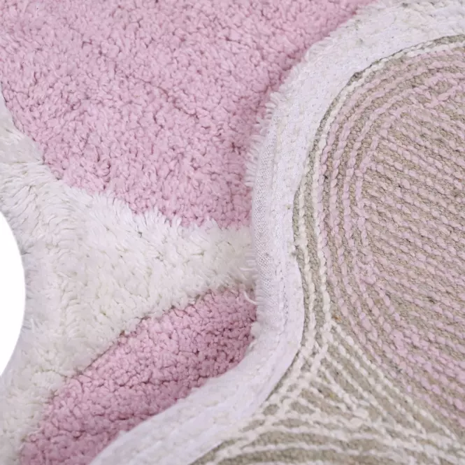 Kúpeľňový koberček Fi 70cm ružový Cotton Floral,3