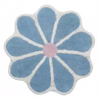 Kúpeľňový koberček Fi 70cm modrý Cotton Floral
