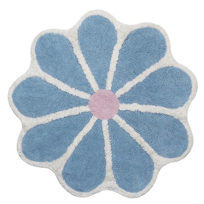Kúpeľňový koberček Fi 70cm modrý Cotton Floral