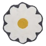 Kúpeľňový koberček Ø60cm biely Cotton Floral