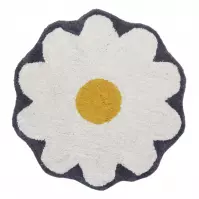 Kúpeľňový koberček Ø60cm biely Cotton Floral