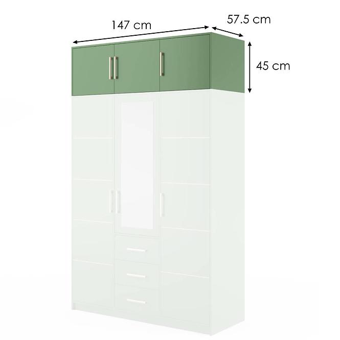 Nadstavec na skriňu Bali 2 D3  zelená,2