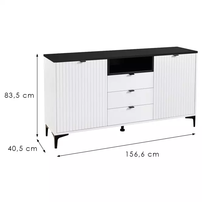 Komoda Fabio 2D3S doska čierna,2