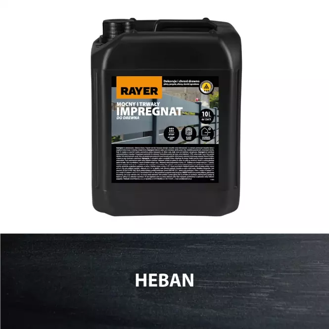 RAYER Lazúra na drevo 10 L heban