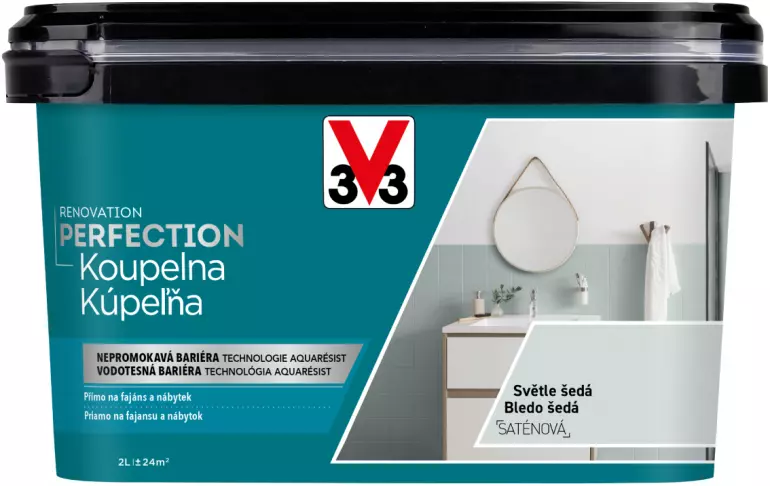 V33 Farba Renovacia kúpeľňa a keramická dlažba svetlosivá 2 l