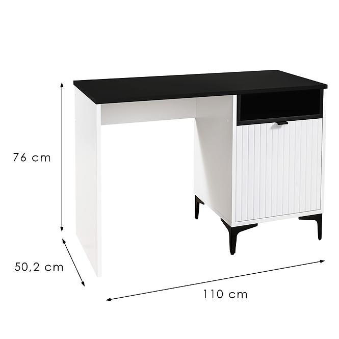 Písací Stôl Fabio 1D doska čierna,2