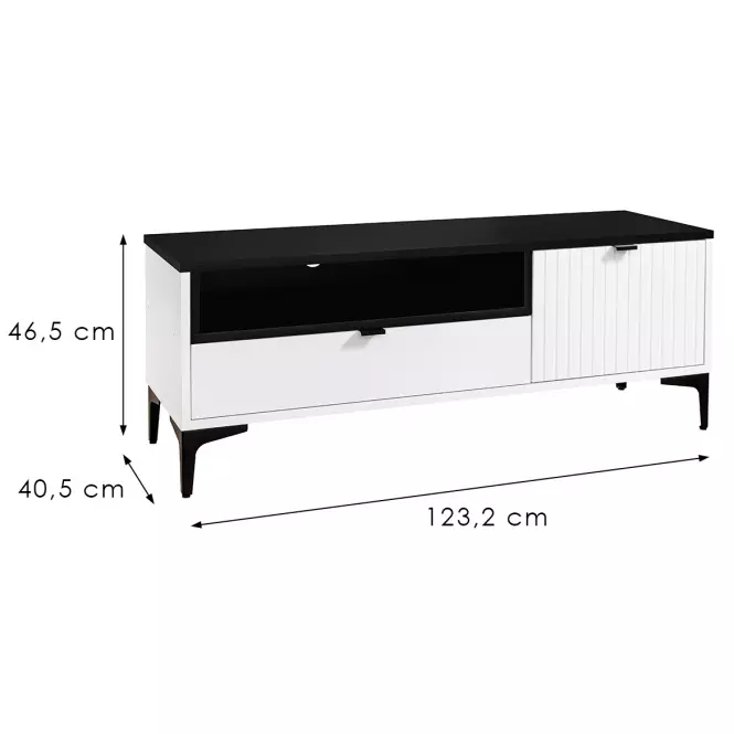 TV Stolík Fabio 1D1S doska čierna,2