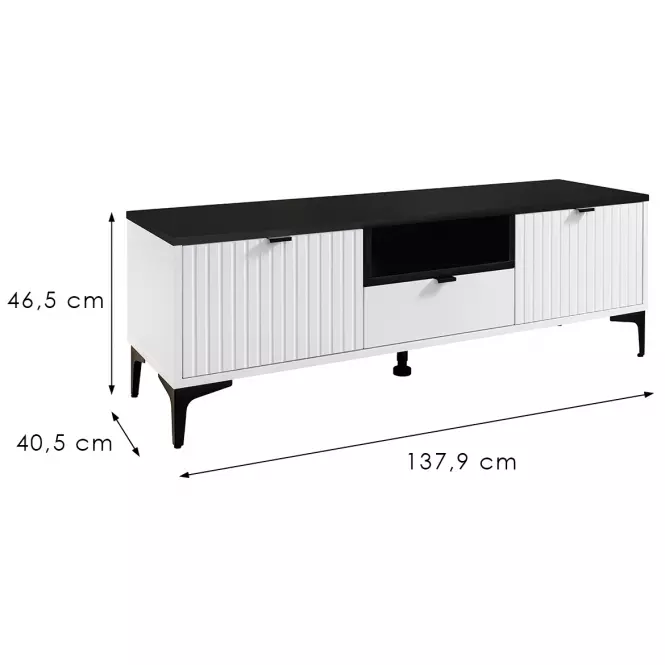 TV Stolík Fabio 2D1S doska čierna,2