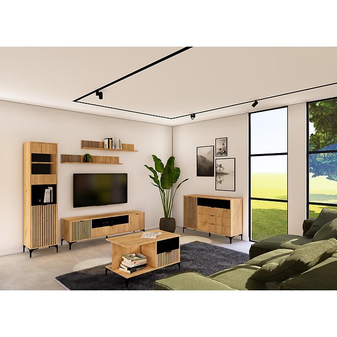 TV Stolík Margo 2D1S craft zlatá
