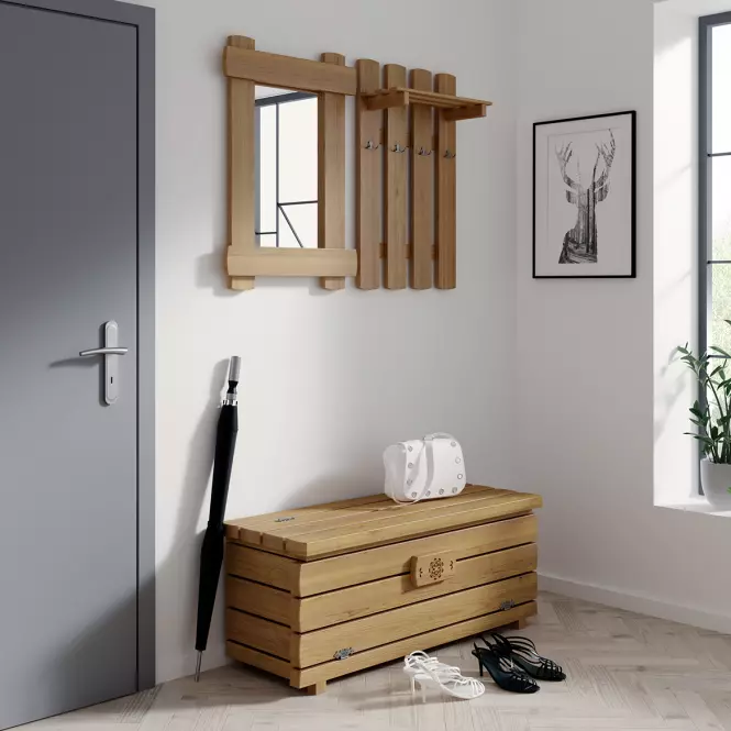 Skrinka na topánky dub 111x40x46