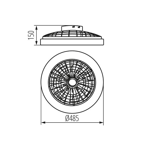 Lampoventylátor ISAFI LED 66299 BLACK PL1