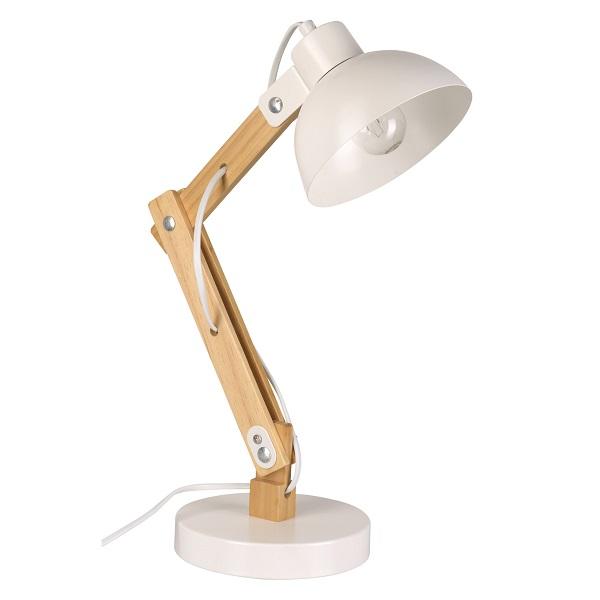 Stolová lampa UNLE 66392 biela/drevo LB1