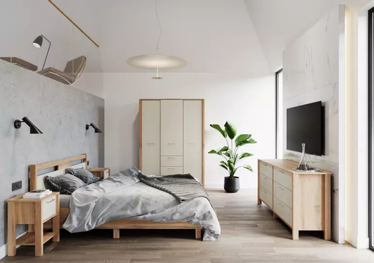 Posteľ Indygo L90 dub wotan-beige,3