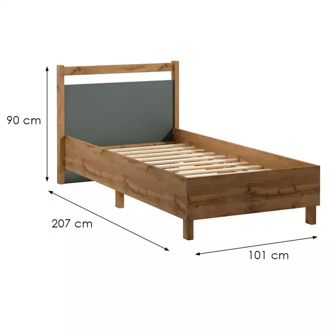 Posteľ Indygo L90 dub wotan-green,2
