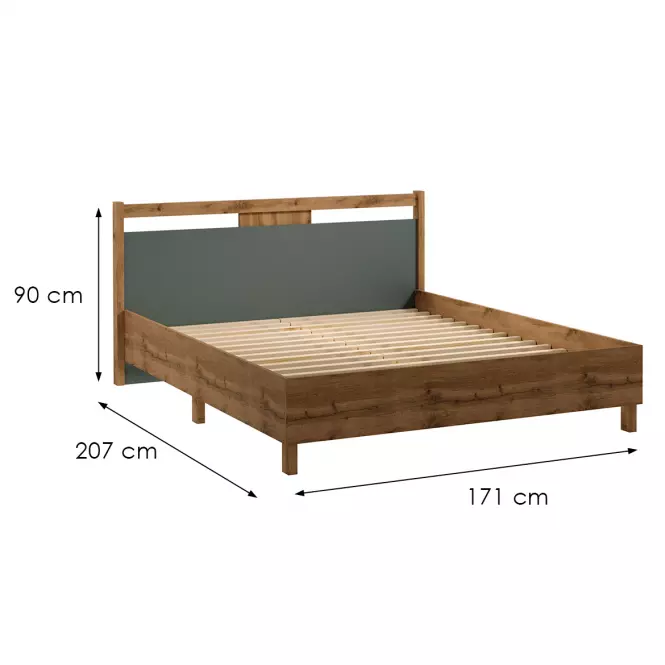 Posteľ Indygo L160 dub wotan-green,2