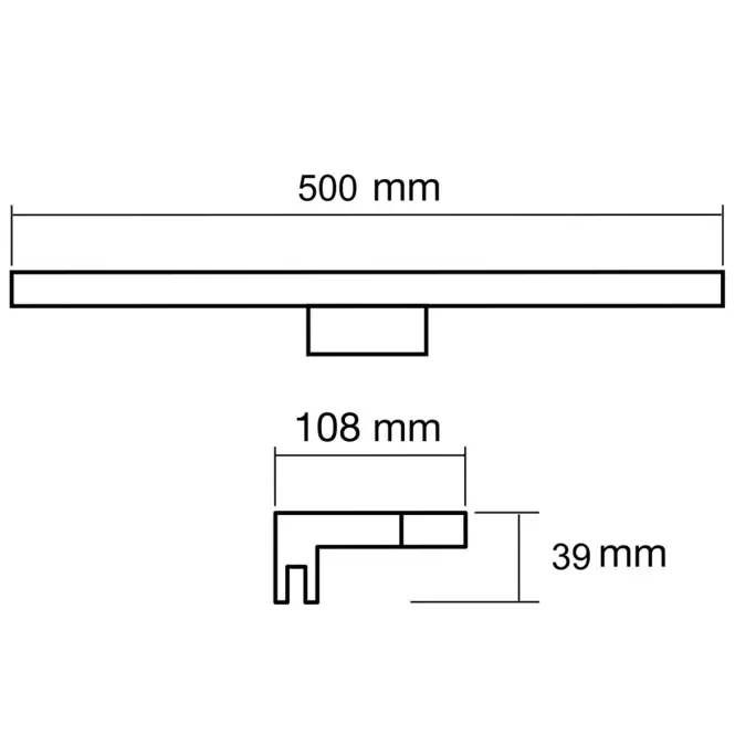 Nástenné svietidlo Q-305G LED GOLD SHINNY 8 W 50 cm K1,3