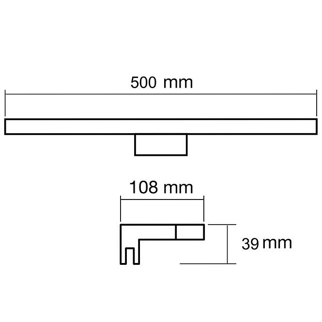Nástenné svietidlo Q-305G LED GOLD SHINNY 8 W 50 cm K1,3