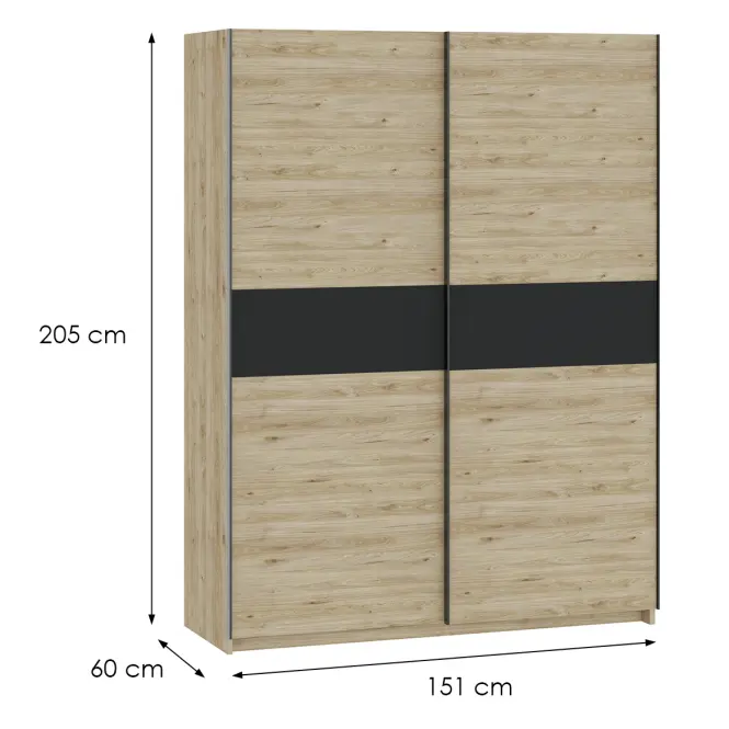 Skriňa Berno 150 jackson hickory/antracyt,2