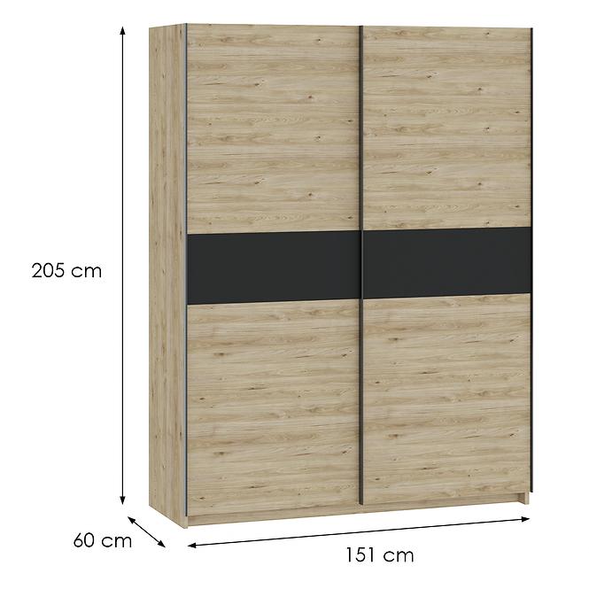 Skriňa Berno 150 jackson hickory/antracyt,2
