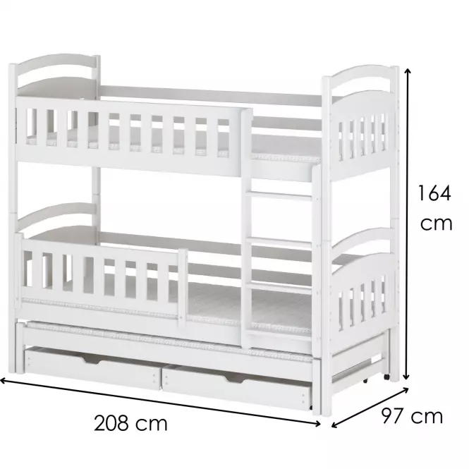 Posteľ Blanka 90x200 white,2
