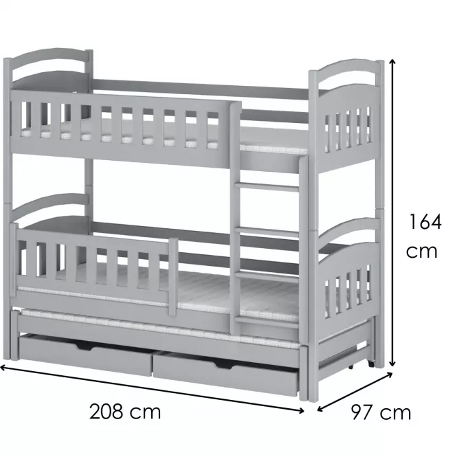 Posteľ Blanka 90x200 grey,2