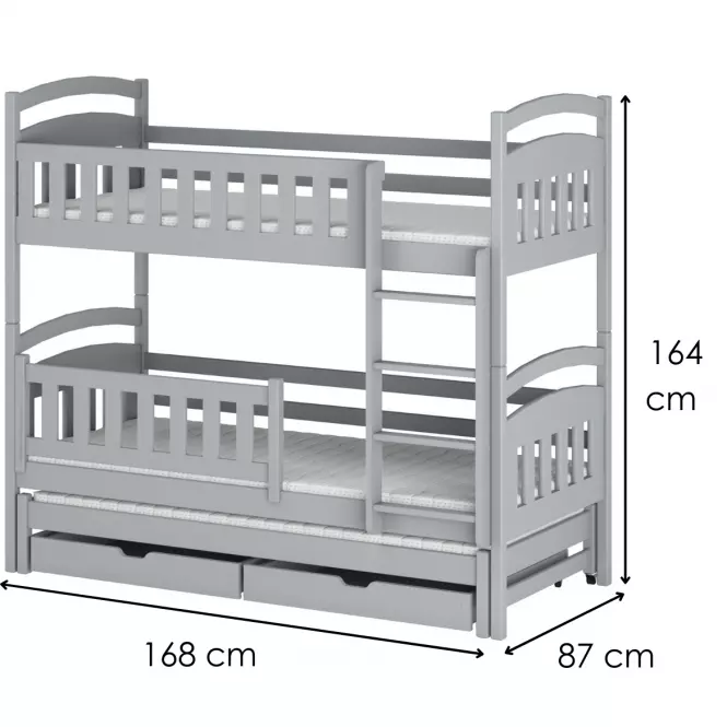 Posteľ Blanka 80x160 grey,2