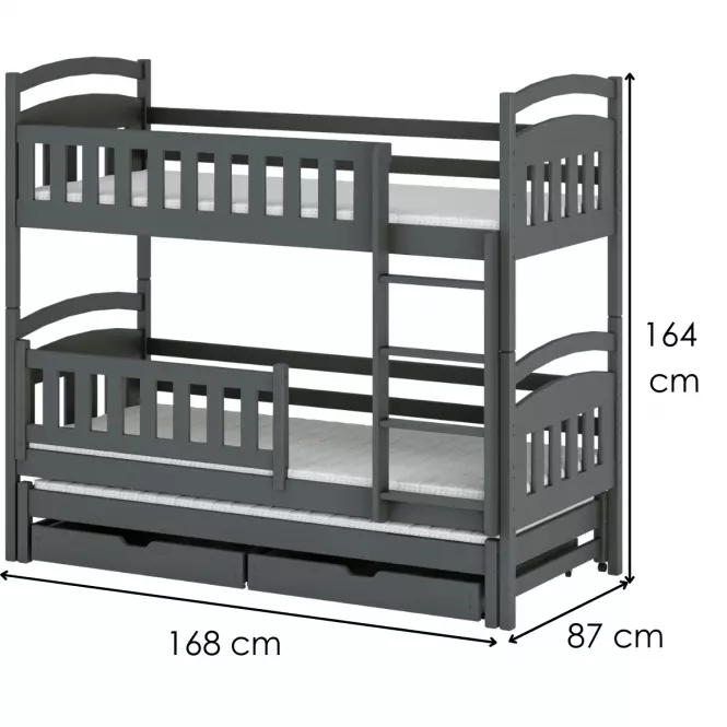 Posteľ Blanka 80x160 graphite,2