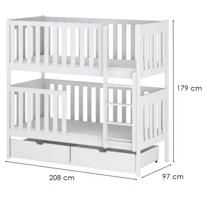 Posteľ Dawid 90x200 white,2