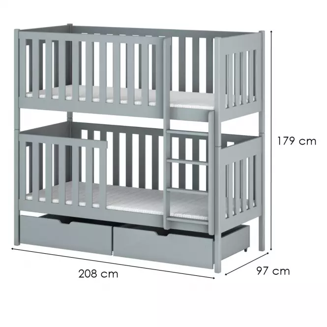 Posteľ Dawid 90x200 grey