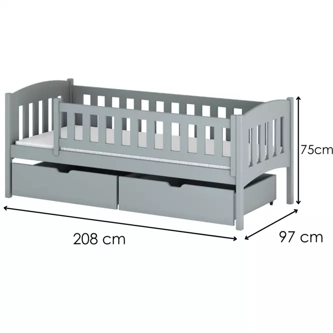 Posteľ Gucio 90x200 grey,2