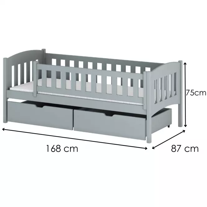 Posteľ Gucio 80x160 grey