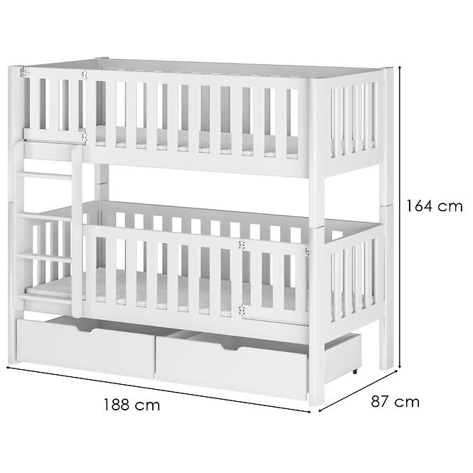 Posteľ Ksawery 80x180 white,2