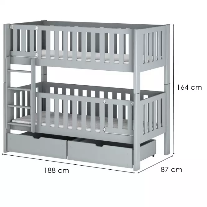 Posteľ Ksawery 80x180 grey,2