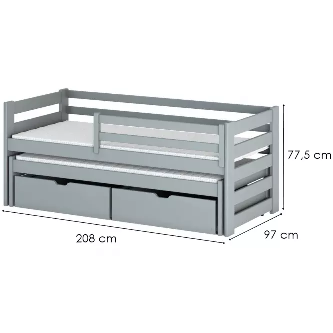 Posteľ Senso 90x200 grey