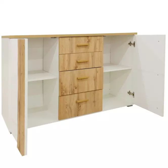 Komoda Wood 03 130 biela/wotan