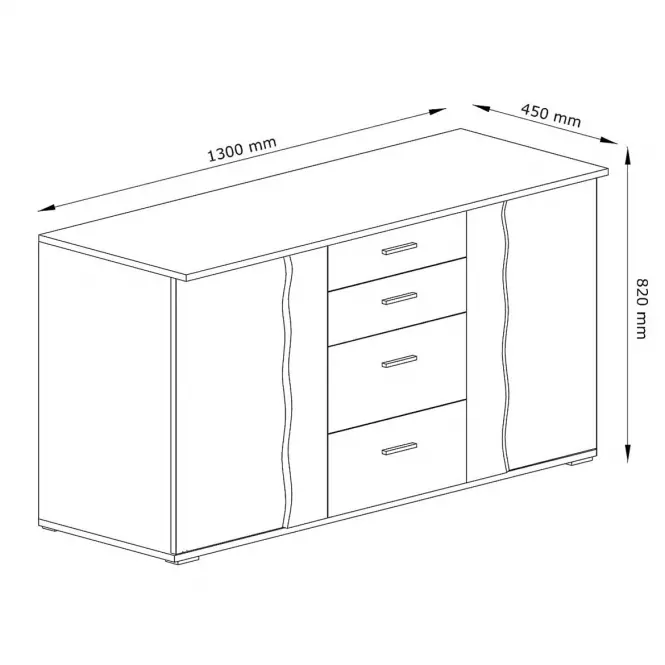 Komoda Wood 03 130 biela/wotan,4