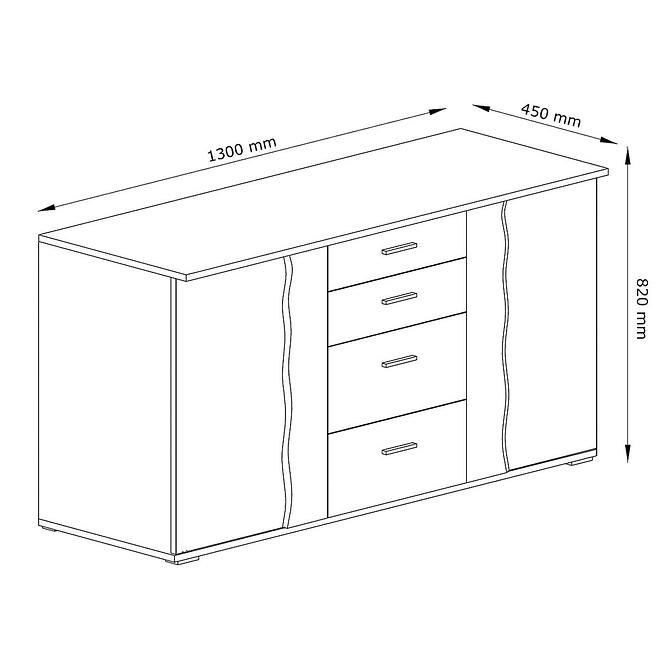 Komoda Wood 03 130 biela/wotan,4