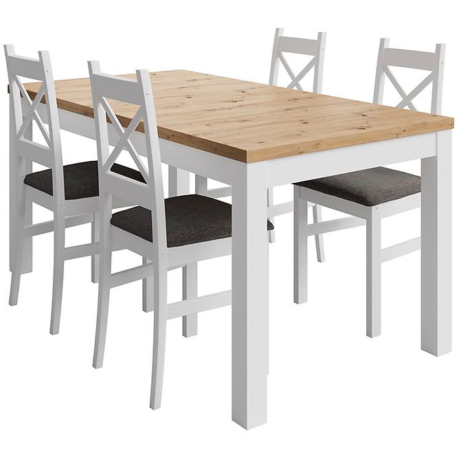 Stôl Agat 160+2x40 artisan/biela