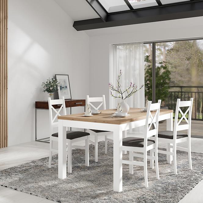 Stôl Agat 160+2x40 artisan/biela