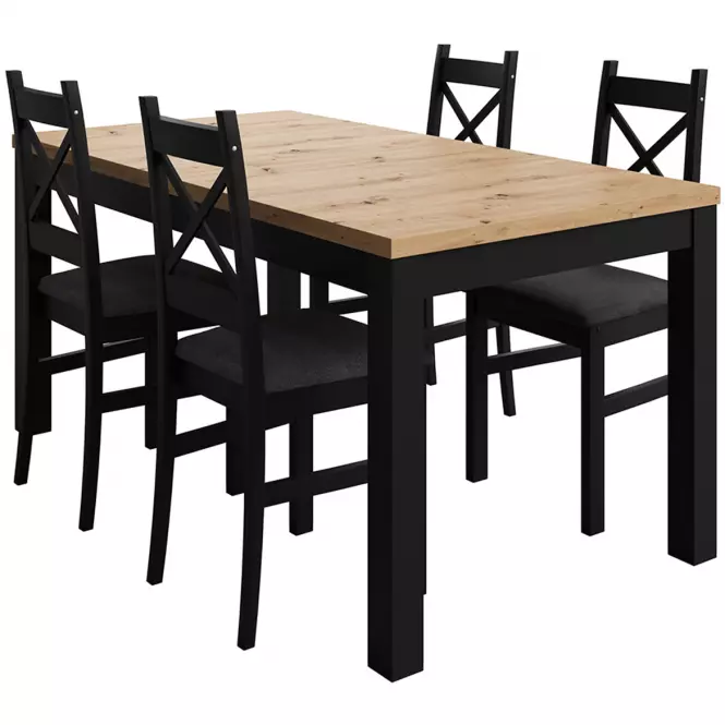 Stôl Agat 160+2x40 artisan/čierna,4