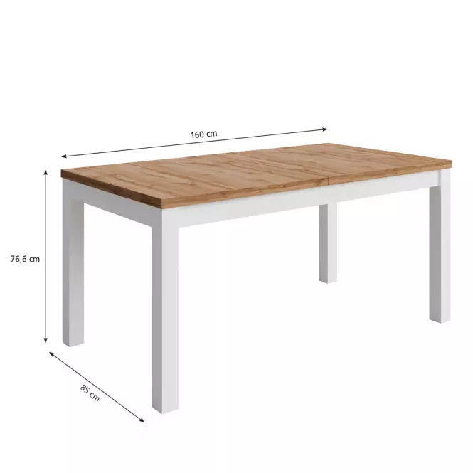 Stôl Agat 160+2x40 wotan/biela,2