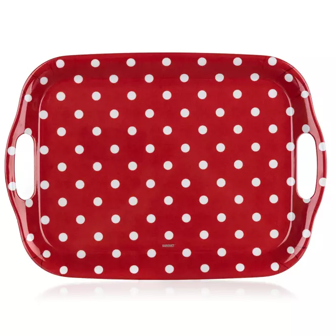 Tácka s úchytmi Dots 36x25,5cm červená 12530541