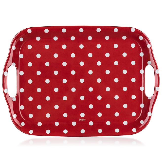 Tácka s úchytmi Dots 36x25,5cm červená 12530541
