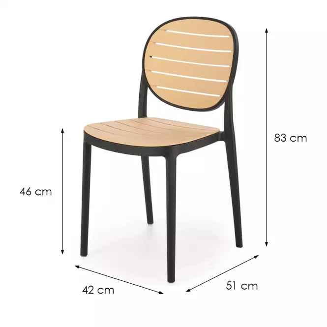 Stolička K529 čierna/prírodné
