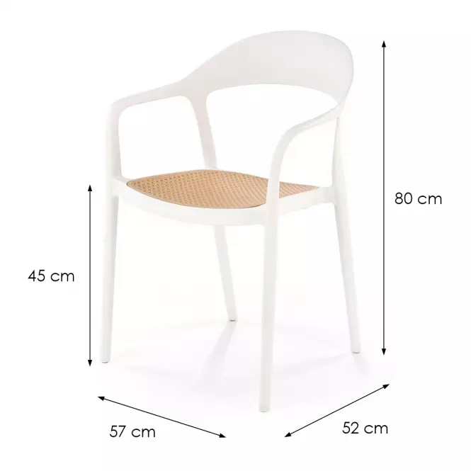 Stolička K530 biela/prírodné